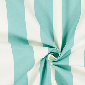 Tessuti da esterni Acrisol Listado – bianco lana/turchese, 
