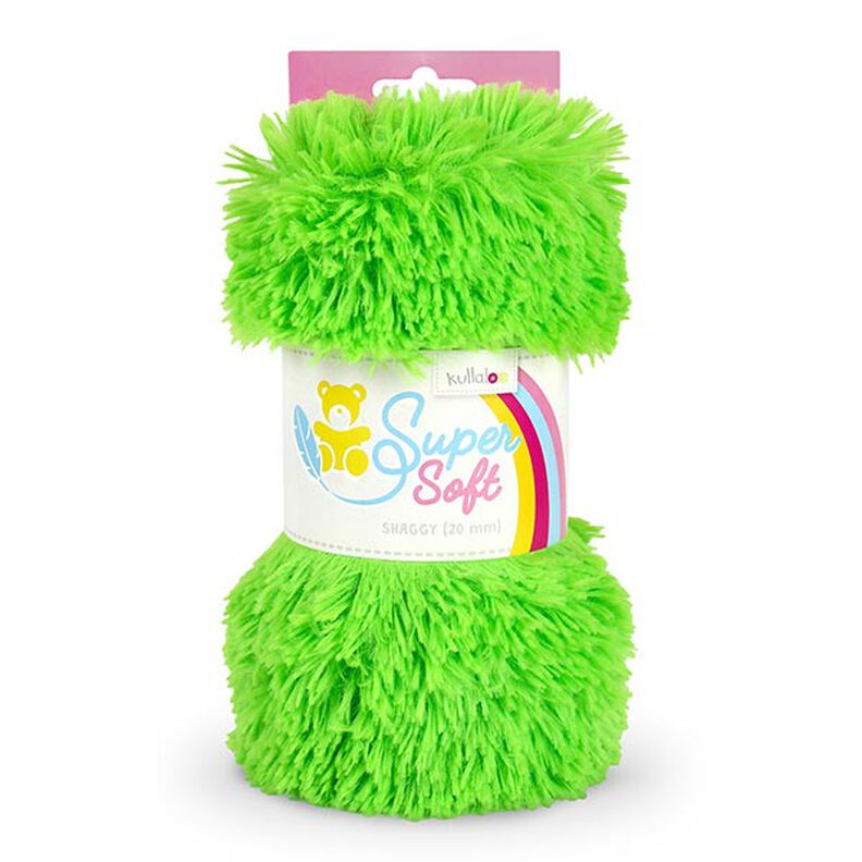 Tessuto peluche a pelo lungo SHAGGY [1 M x 0,75 M | altezza pelo: 20 mm]  - verde neon | Kullaloo,  image number 1