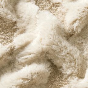 ecopelliccia tessuto bouclé losanghe – sabbia/naturale, 