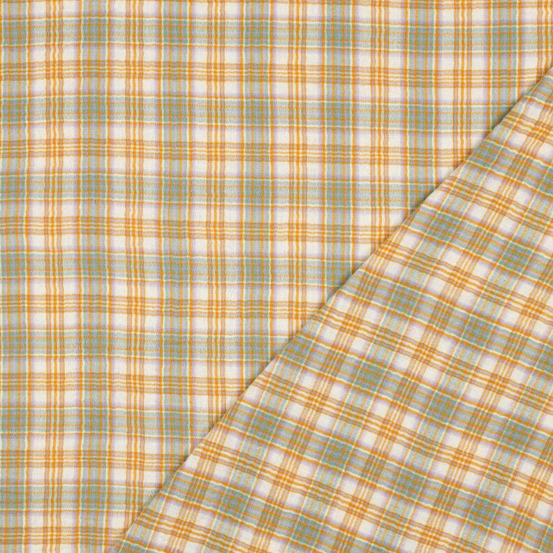 mussolina / tessuto doppio increspato Controllo | Poppy Fabrics – giallo curry/verde salvia,  image number 4