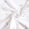 mussolina / tessuto doppio increspato Cuori sparsi – bianco/oro rosa,  thumbnail number 3