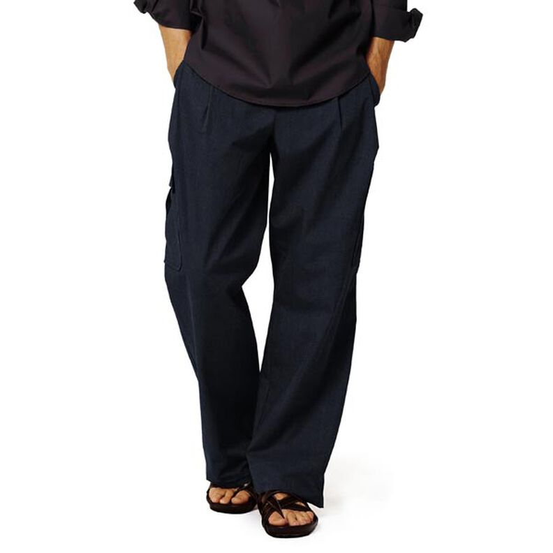 tessuto in misto lino stretch – blu marino, image number 6