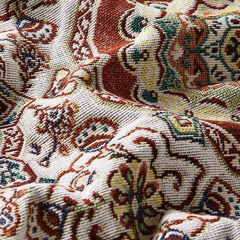 tessuto arredo gobelin Mandala orientale – rosso carminio/avorio,  image number 2