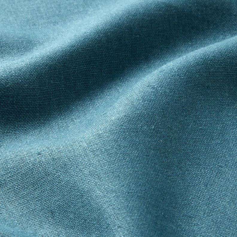 Tessuto in puro lino pesante tinta unita – blu oceano,  image number 2