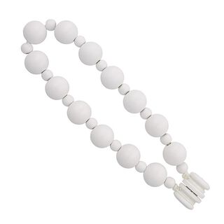 Fermatenda magnetico realizzato con palline di legno [51cm] – bianco, 