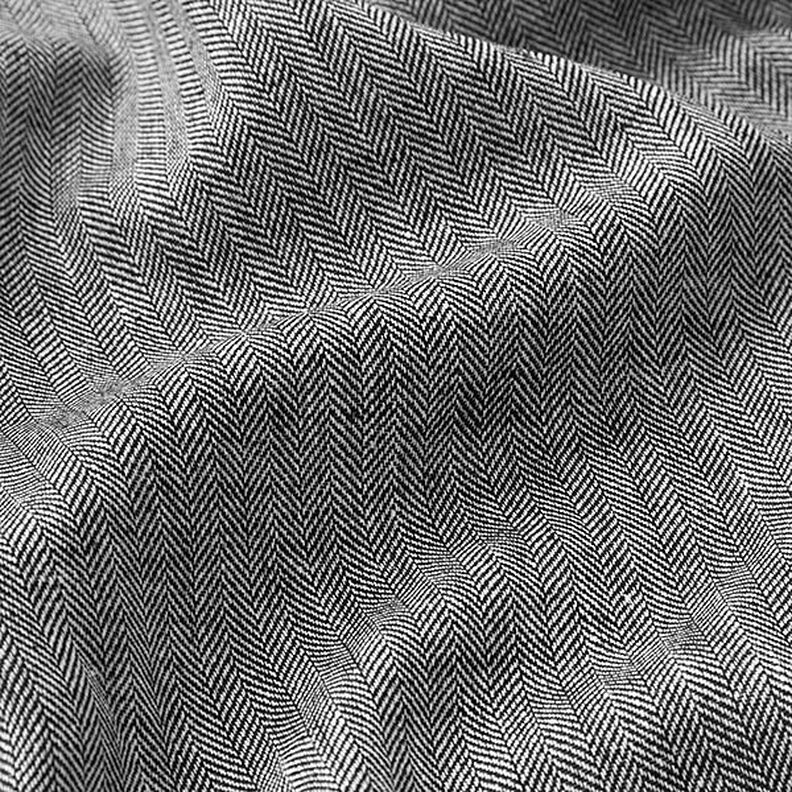 misto lino-cotone, spina di pesce – nero,  image number 2