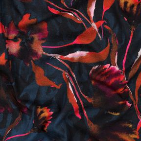 jersey di cotone Fiori espressivi stampa digitale – blu notte/uva, 