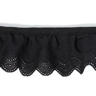 Ricamo inglese con ruches 17 -  nero, 