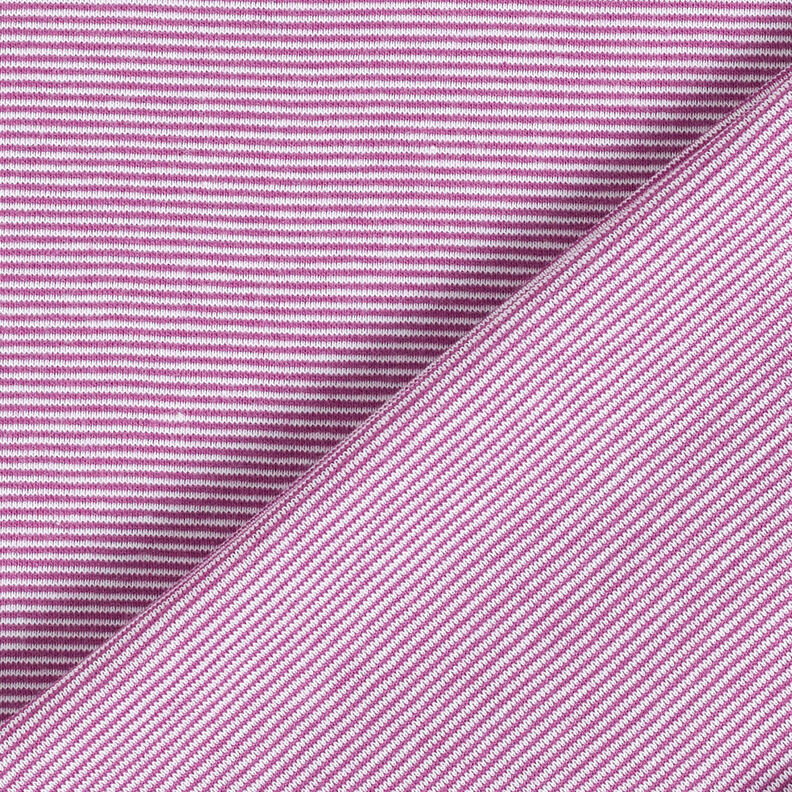 tessuto per polsini Righe tubolari strette – lillà rosso/bianco,  image number 3