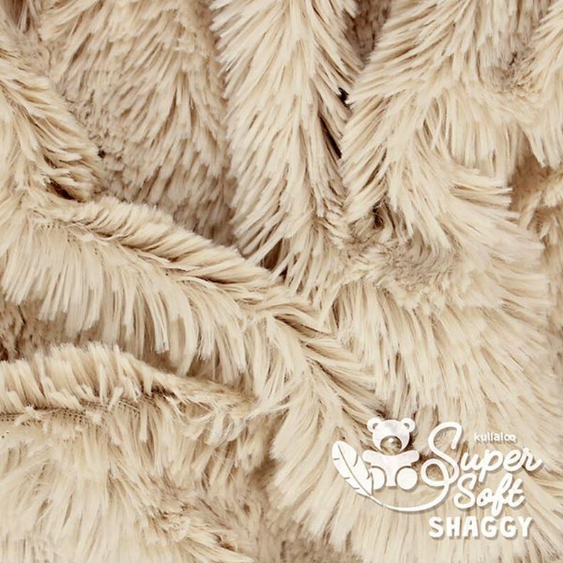 tessuto peluche a pelo lungo SHAGGY [1 M X 0,75 M | Flor: 20 MM] - beige chiaro  | Kullaloo,  image number 4