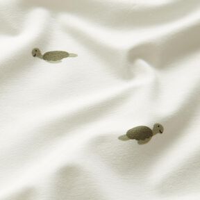jersey di cotone Piccole tartarughe – bianco lana, 