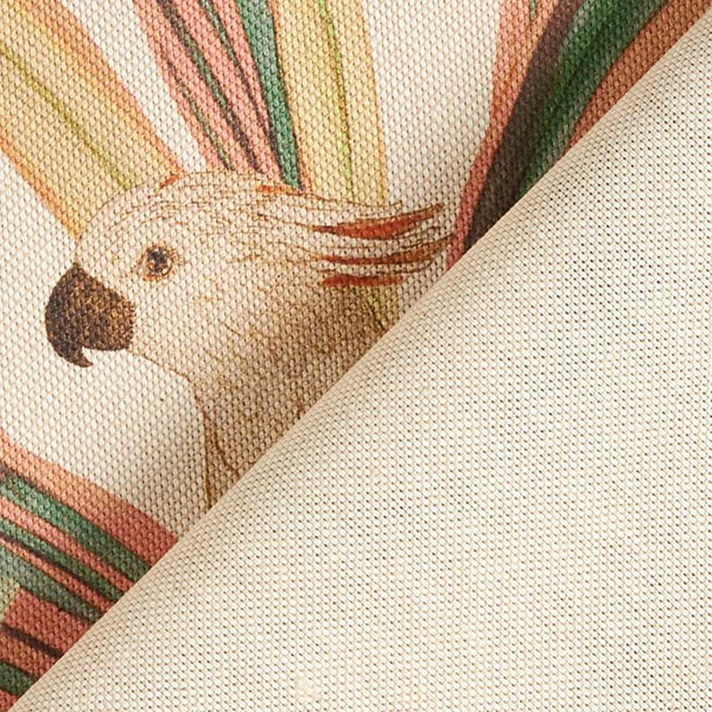 tessuto arredo mezzo panama pappagallo della giungla – naturale/verde,  image number 4