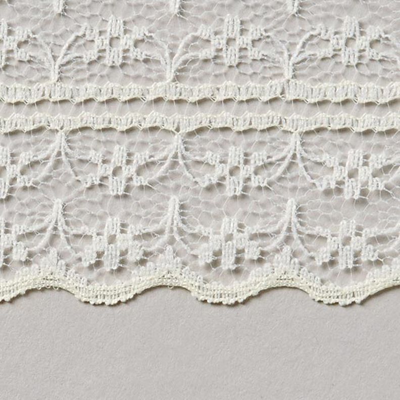 fettuccia pizzo e voile [48 mm] - bianco sporco,  image number 2