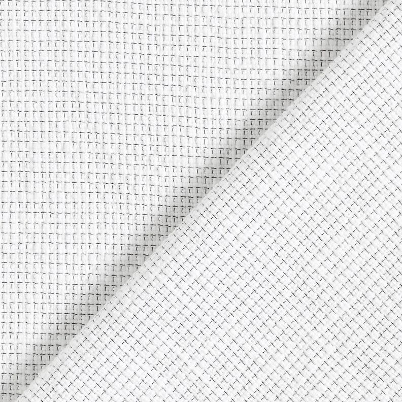 Tessuto in cotone bouclé a quadrotti – bianco,  image number 3