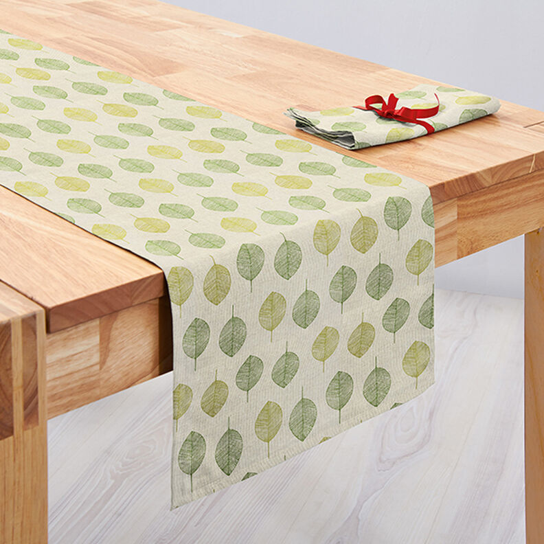 tessuto arredo mezzo panama foglie – naturale,  image number 7