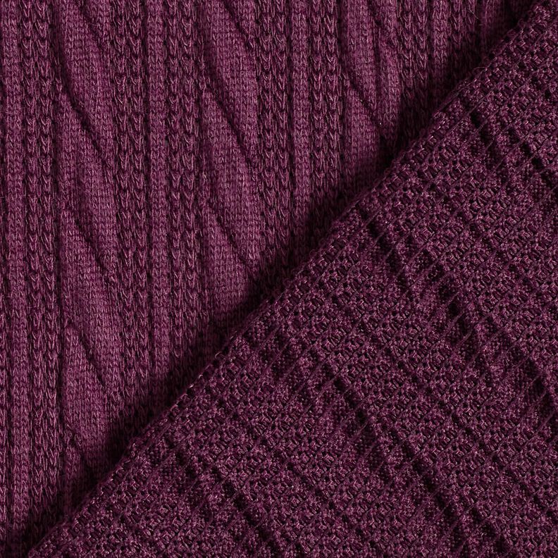 maglia cloqué Motivo a treccia – rosso merlot,  image number 4