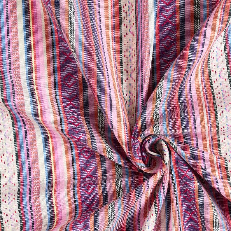 tessuto arredo Jacquard Righe di pastello – rosa/lillà,  image number 3