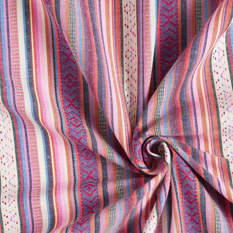 tessuto arredo Jacquard Righe di pastello – rosa/lillà, image number 3