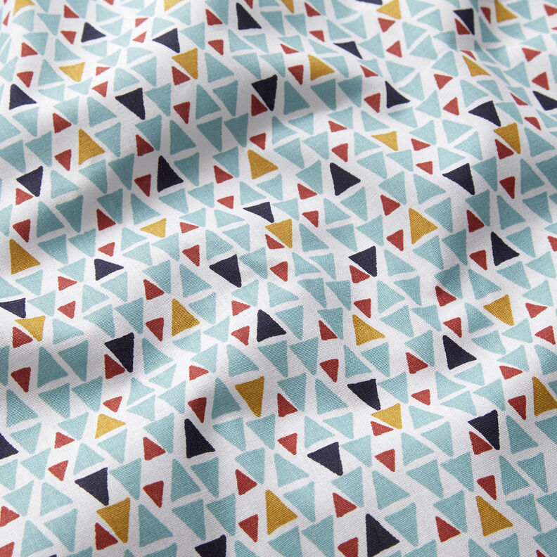 tessuto in cotone cretonne mini triangoli – azzurro/bianco,  image number 2