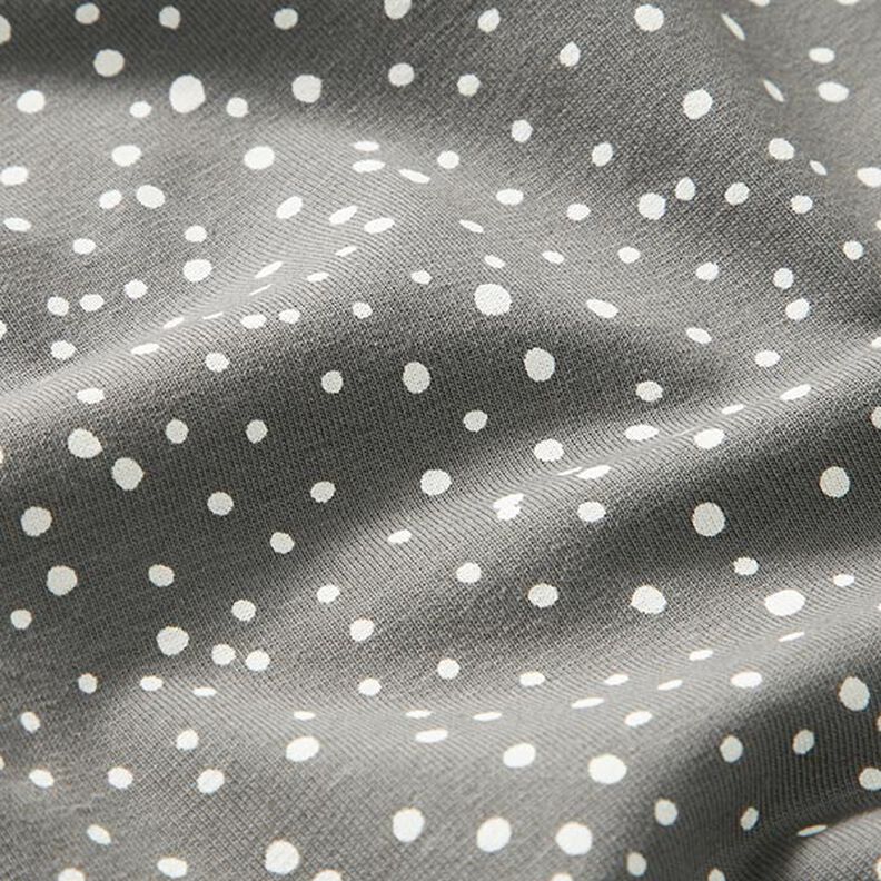 jersey di cotone, pois irregolari – grigio,  image number 2