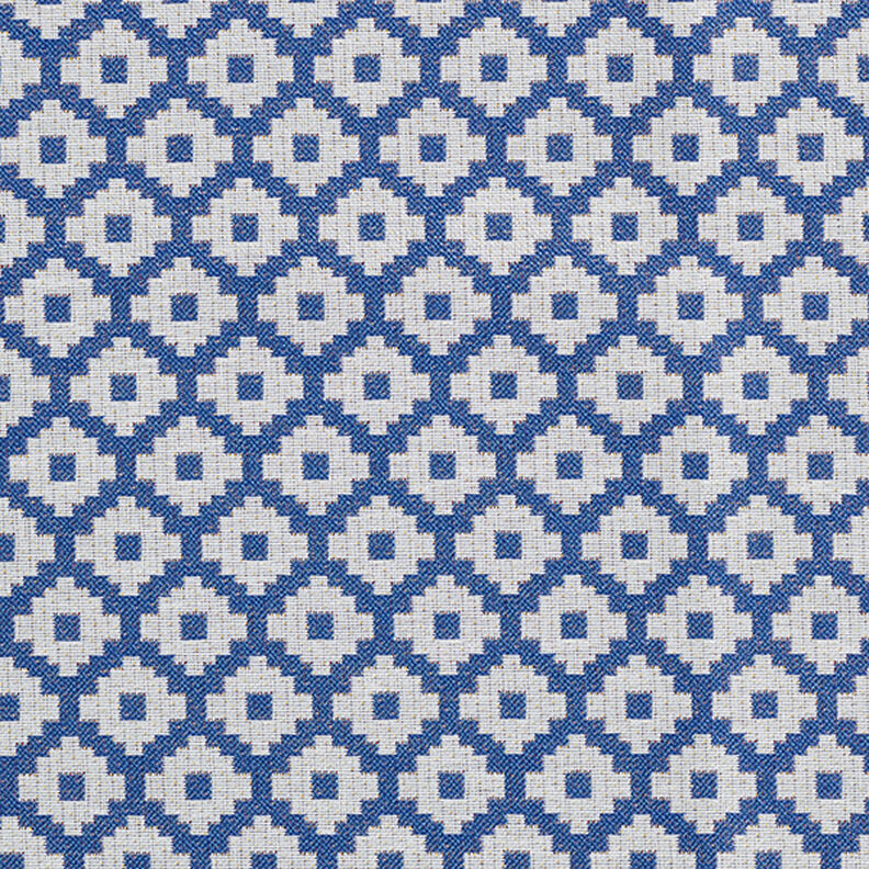 Tessuto jacquard da esterni losanghe – blu,  image number 1