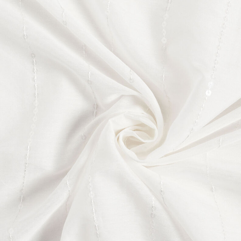 Paillettes in voile misto cotone-seta – bianco,  image number 4