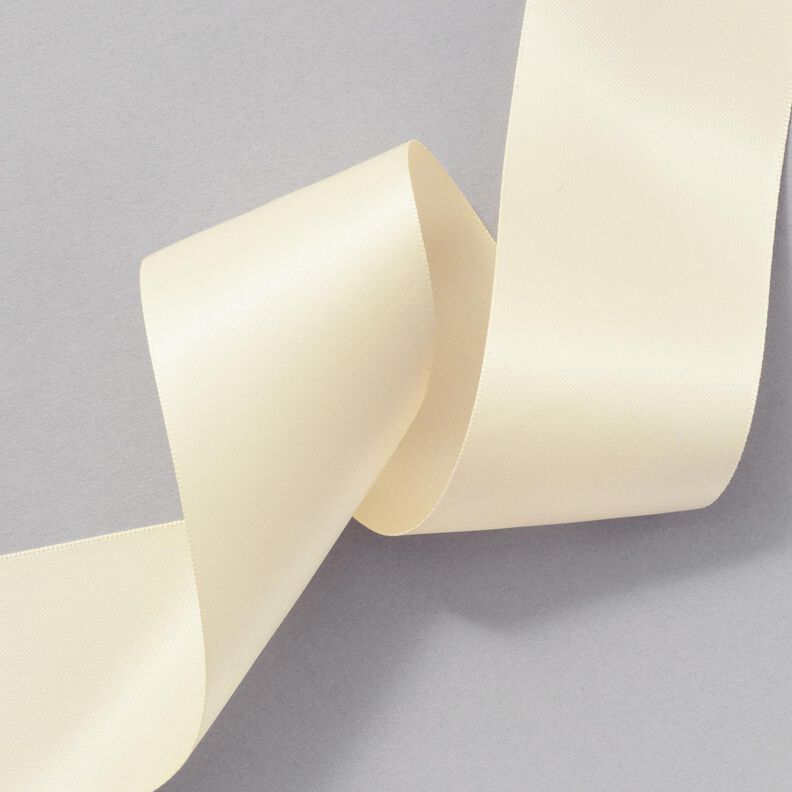 Nastro in satin [50 mm] &ndash; bianco lana,  image number 3