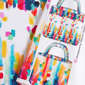 borse taglio di tessuto tessuti canvas Pennellate colorate – bianco, 
