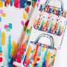borse taglio di tessuto tessuti canvas Pennellate colorate – bianco,  thumbnail number 2