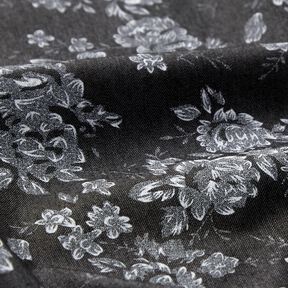 chambray piccole rose – nero/bianco, 
