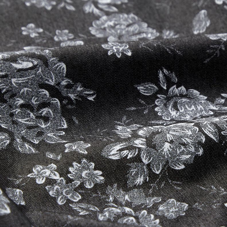 chambray piccole rose – nero/bianco,  image number 2