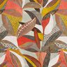 tessuto arredo mezzo panama Foglie tropicali – senape/terracotta,  thumbnail number 1
