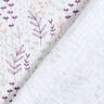 mussolina / tessuto doppio increspato Tralci di foglie – bianco/melanzana,  thumbnail number 5