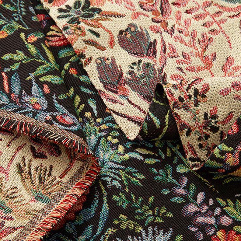 tessuto arredo gobelin piccoli fiori – nero,  image number 3