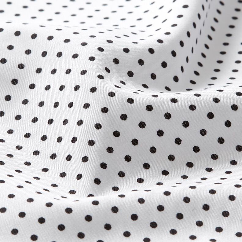 popeline di cotone Mini pois Polka – bianco/nero, image number 2