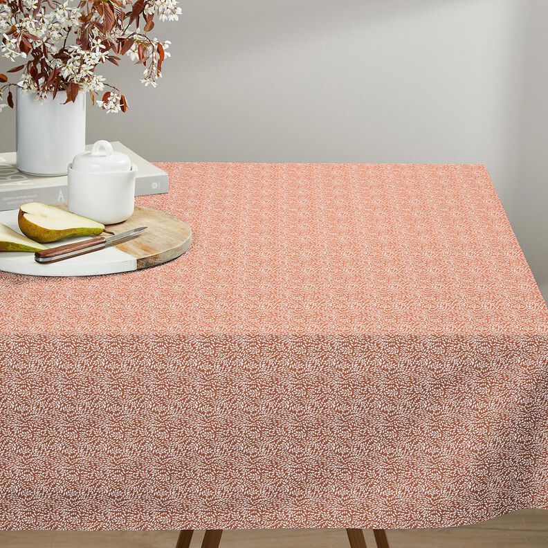 tessuto in cotone cretonne Mini foglie – aragosta/bianco, image number 8