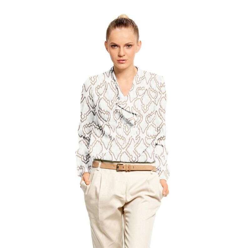 Tessuto in cotone a linee sinuose – beige/beige scuro, image number 7