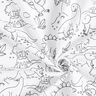 popeline di cotone Tessuto da colorare Dinosauri – bianco/nero,  thumbnail number 3