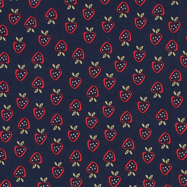 jersey di cotone fragole stilizzate – blu marino/rosso fuoco, image number 1