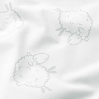 Popeline di cotone con simpatica pecora – bianco, 