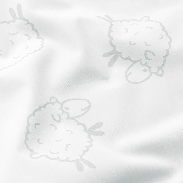 Popeline di cotone con simpatica pecora – bianco, image number 2