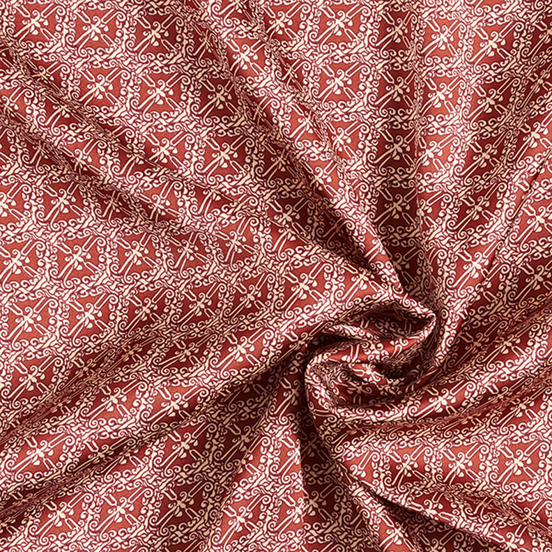 satin di poliestere, losanghe paisley – rame,  image number 3