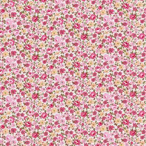 popeline di cotone Millefiori – bianco/rosa, 