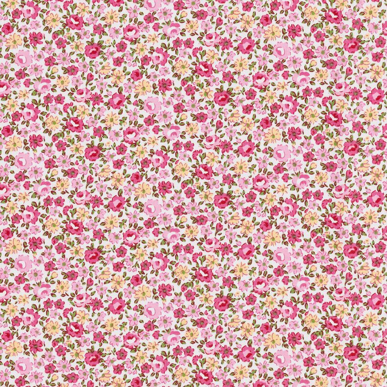 popeline di cotone Millefiori – bianco/rosa, image number 1