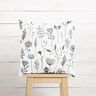 tessuto arredo mezzo panama fiori disegnati – bianco lana/nero,  thumbnail number 8