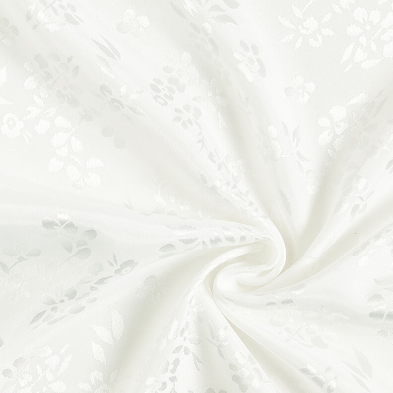 Tessuto in raso con fodera a fiori – bianco,  image number 3