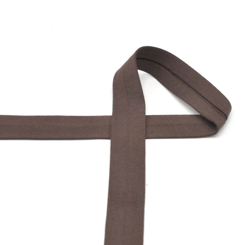 Nastro in sbieco jersey di cotone [20 mm] – marrone nerastro,  image number 2