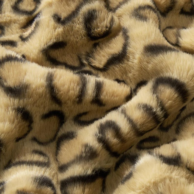 Pelliccia sintetica super morbida con stampa leopardata – oro anticato/nero, image number 5