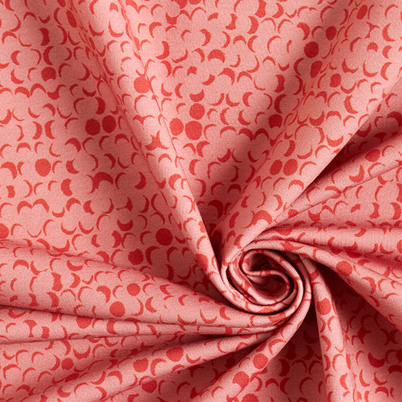 GOTS French terry, felpa estiva pois | Tula – rosa anticato/terracotta,  image number 3