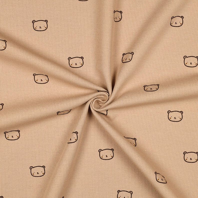 Jersey a nido d’ape orsetti | Poppy Fabrics – rosa antico scuro/melanzana,  image number 3